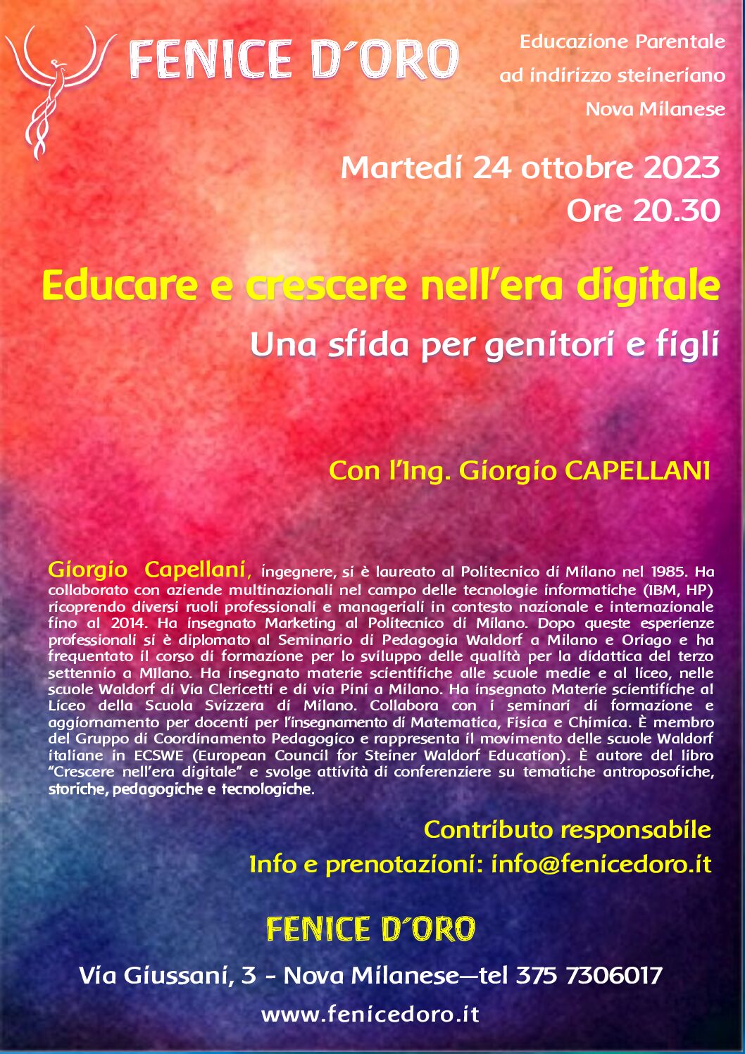 Conferenza “Educare e crescere nell’era digitale” a cura di Giorgio Capellani